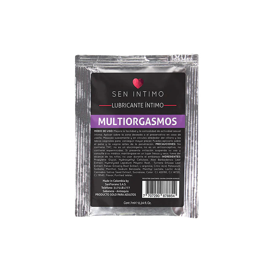 Lubricante Íntimo Multiorgasmos Sachet x 7 ml