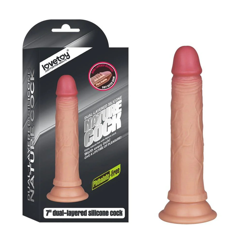Dildo Silicone 7'' Dual Platinum Flesh