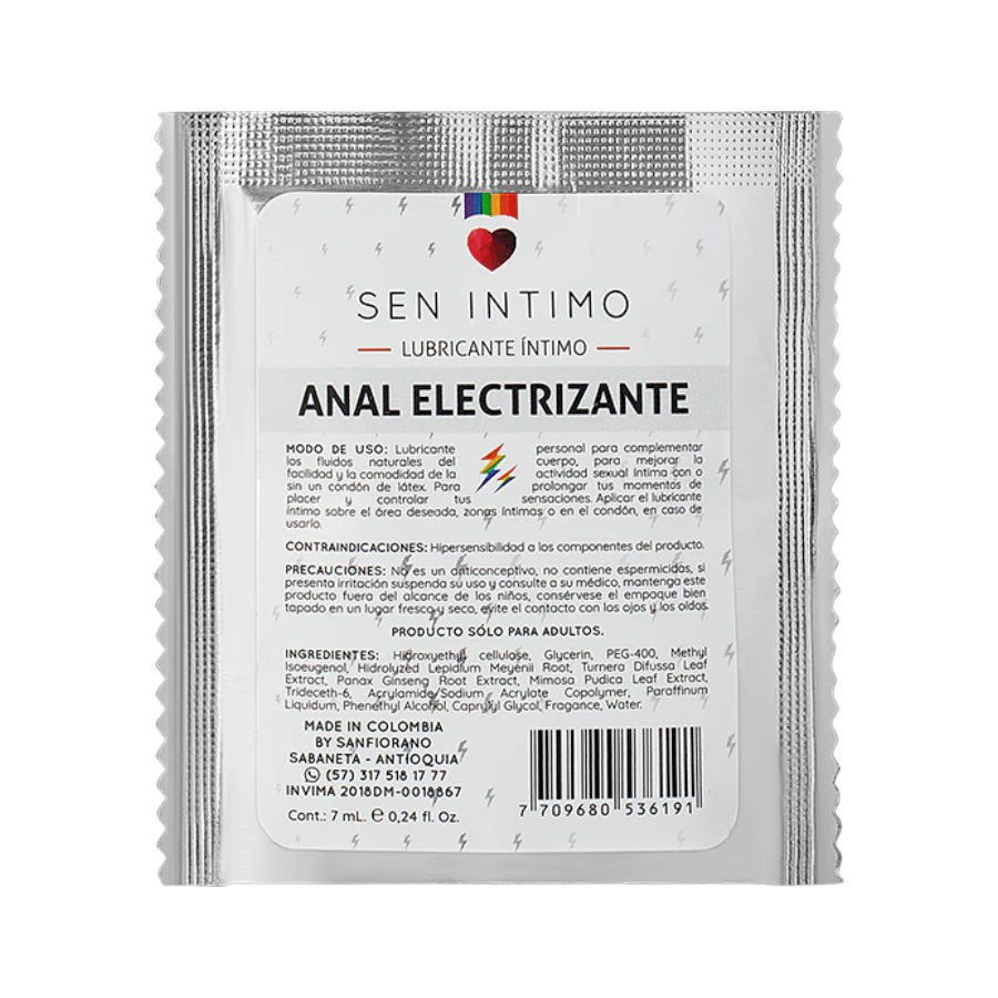 Lubricante Íntimo Anal Electrizante Sachet x 7