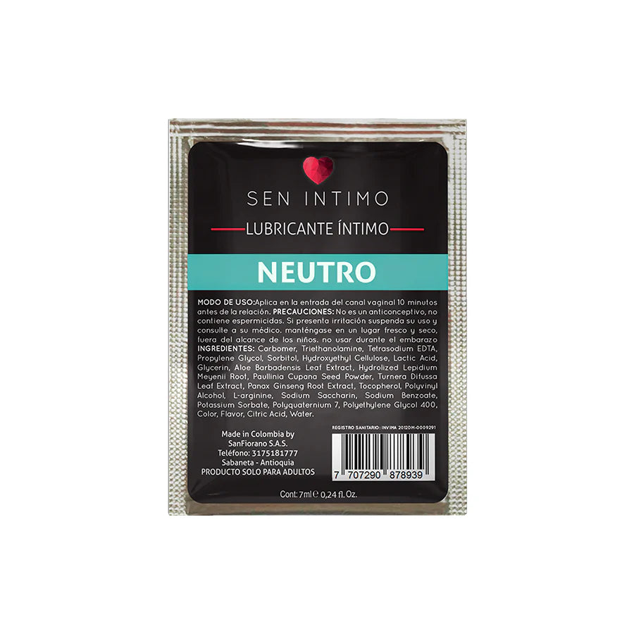 Lubricante Íntimo Neutro x 7 ml