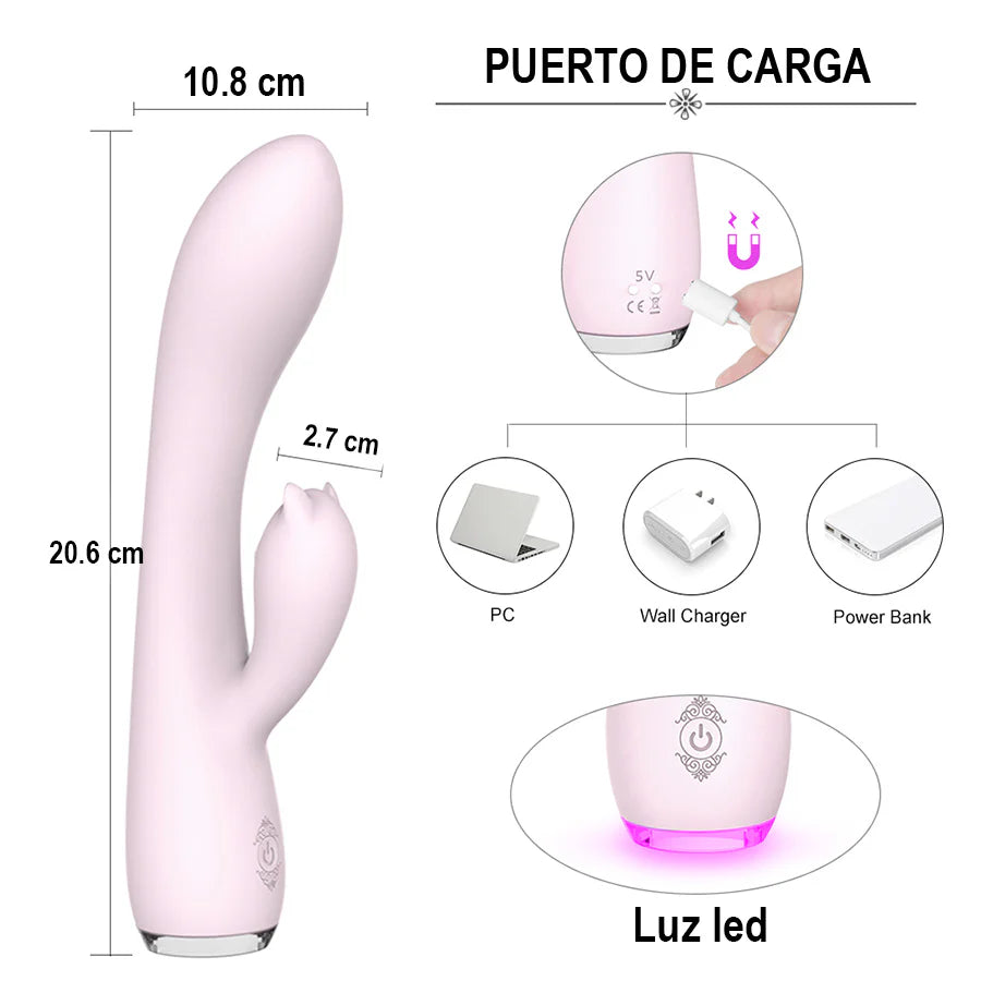 Vibrador Doble Estimulación Fanny Rosado