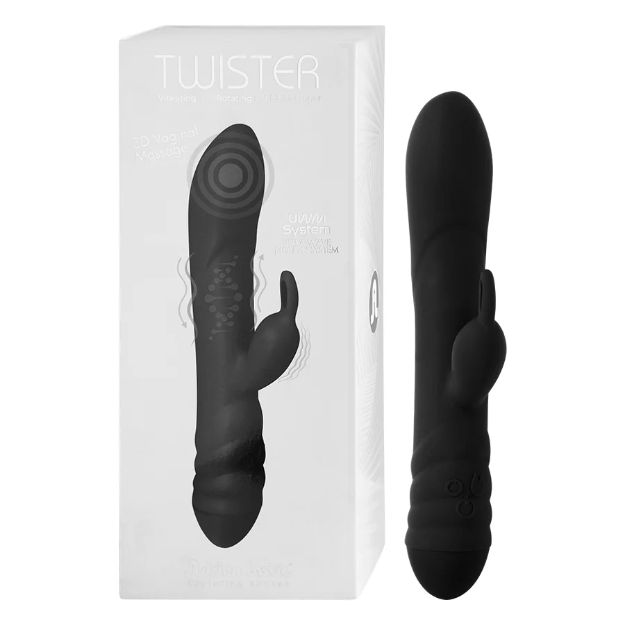 Vibrador de Doble Estimullacion Twister Black