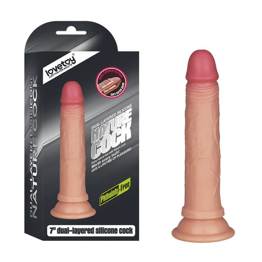 Dildo Silicone 7'' Dual Platinum Flesh