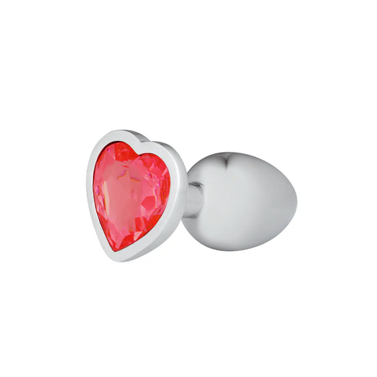 Plug Anal Corazón Gema Roja Talla M