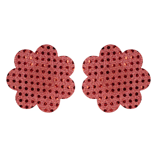 Nipple Red Flower Sequin